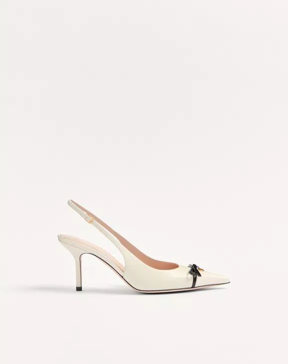 Valentino Bepointy Slingback Pump In Patent Leather And Kidskin 80Mm - Image 1